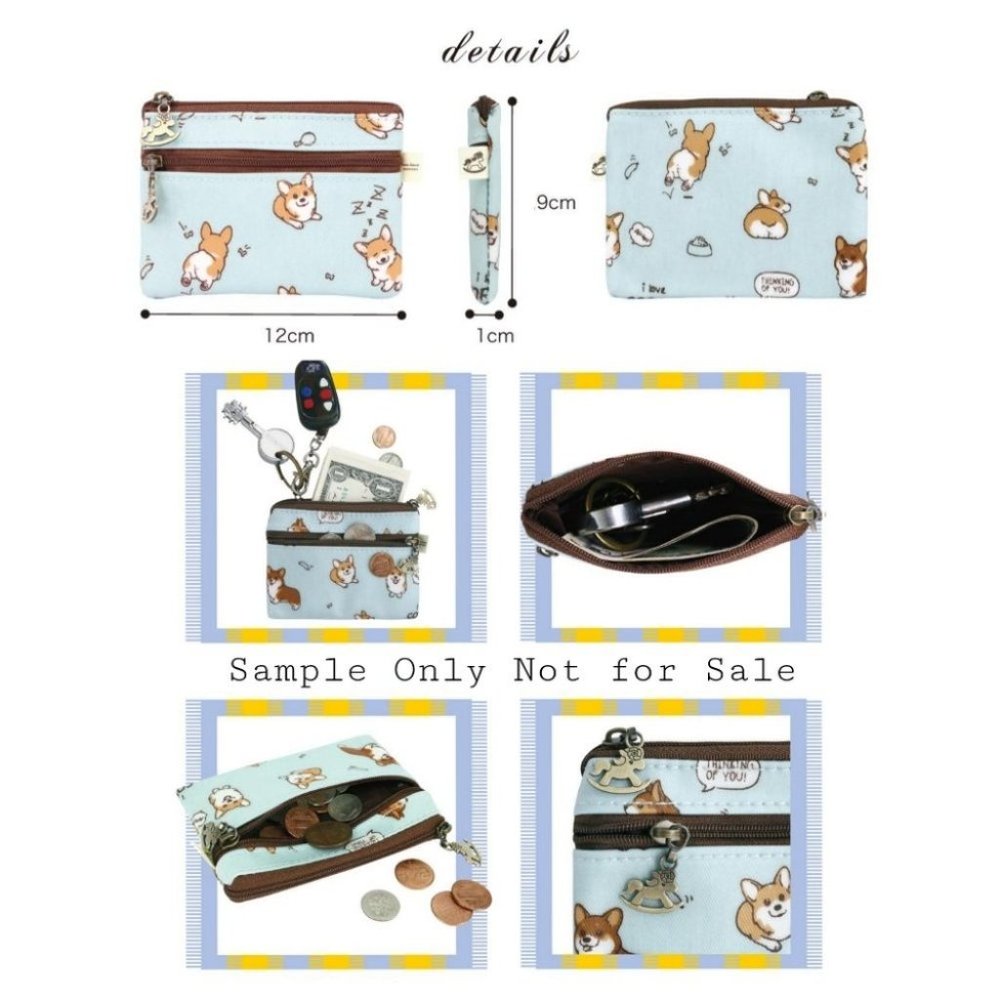 Waterproof Beer Corgi Coin Purse Keychain Pouch Holder - Picture 3 of 8